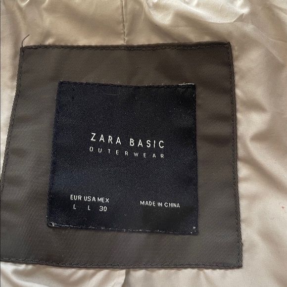 Zara Basic Outterwear Bomber Style Army Green Oversized Jacket. Size L B14 - Picture 8 of 8